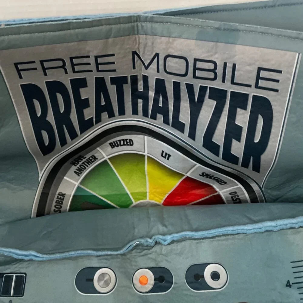 Spirit Halloween Costume Mobile Breathalyzer OS Adult Funny Racy Just Blow Here - Picture 11 of 13
